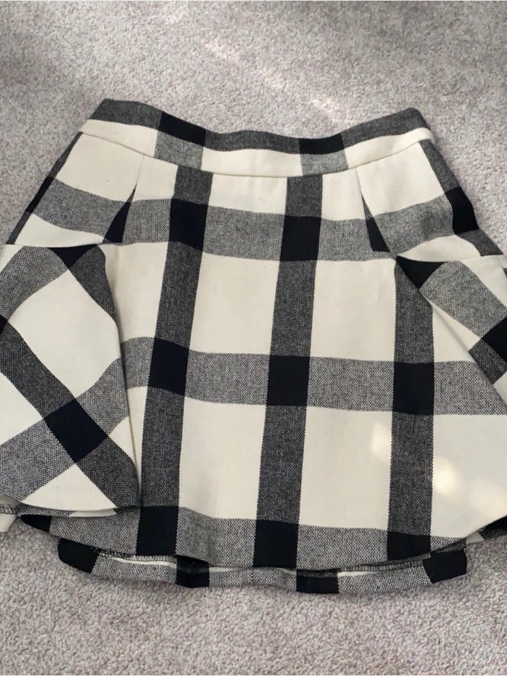 Banana Republic Black & White Plaid Flared Skirt